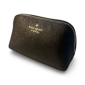 Kate Spade New York Black Glittery Cosmetic Case NEW WITH TAGS-HOST PICK